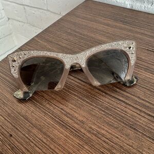 Miu Miu Women's Semi-Rimless Embellished Cat Eye Sunglasses